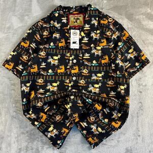 Cinch Funny Farm Camp Shirt Mens XS Western Cowboy Print Button Up NWT